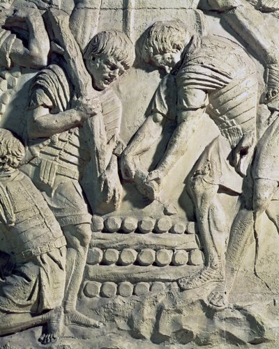 Construction of fortifications during the campaign against the Sarmatians (detail) by Roman